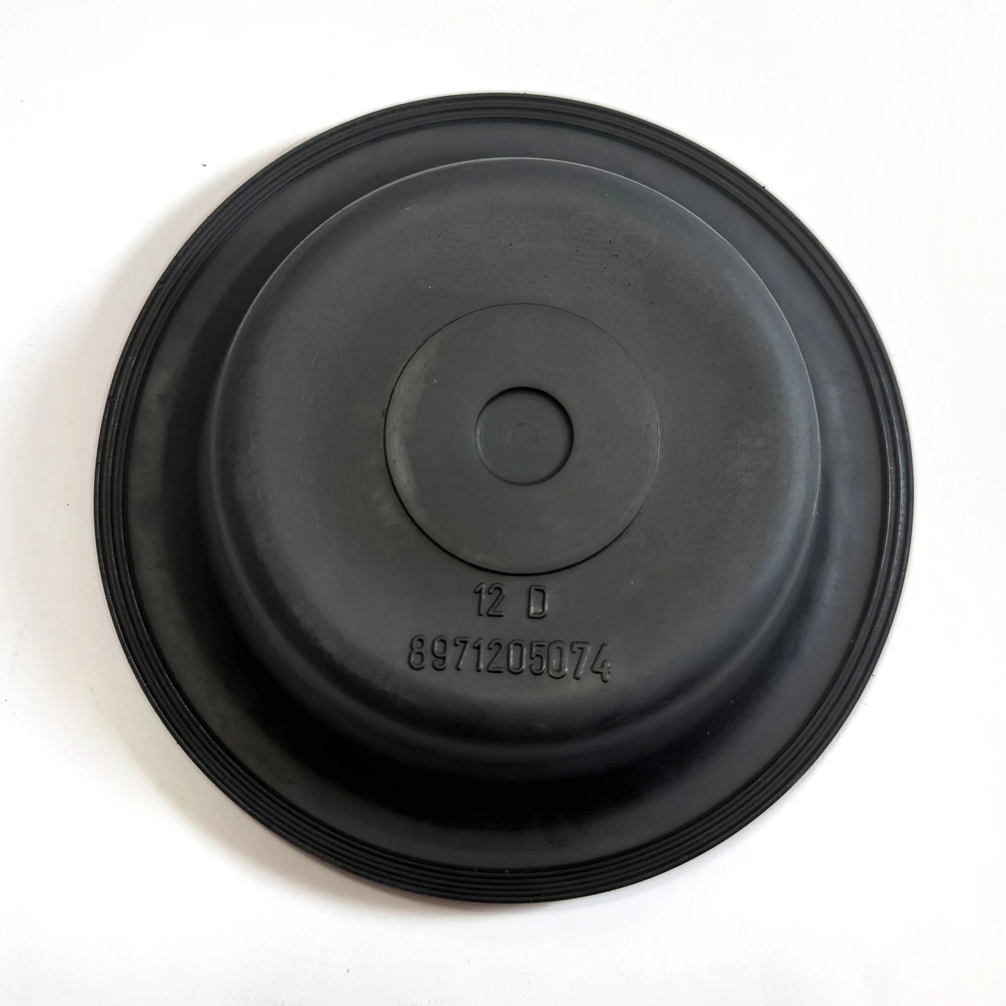 Viaforta VF-12LS — Type 12 long stroke air brake chamber diaphragm — front face, with the moulded part number